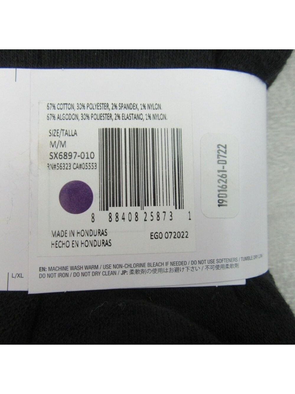 Nike Everyday Plus Dri-Fit Crew Socks Black 6 Pack Womens 6-10 / Youth 5Y-7Y NEW - Picture 8 of 8
